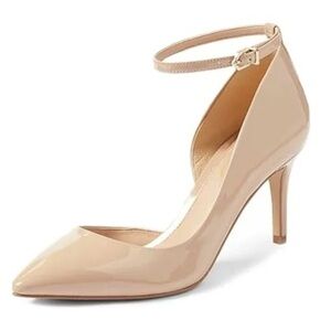 XYD Classic Beige Ankle Strap Heels